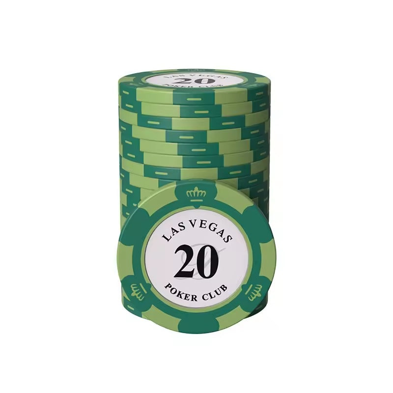 10-piece poker chip set denomination 20