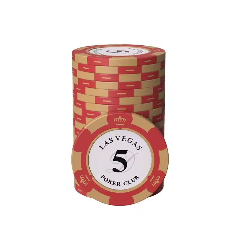 10-piece poker chip set denomination 5