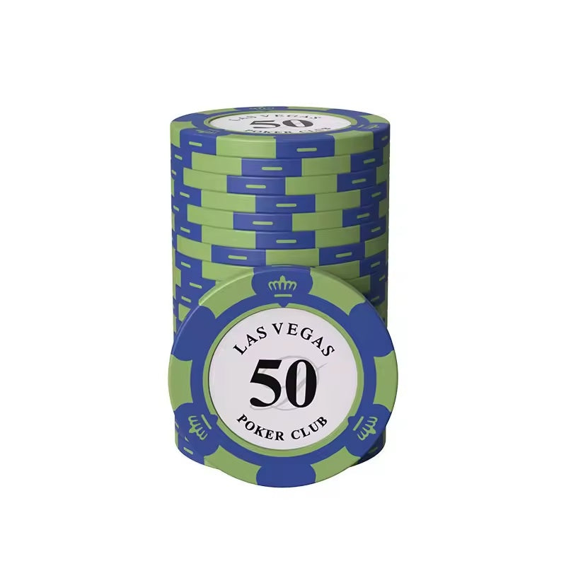 10-piece poker chip set denomination 50