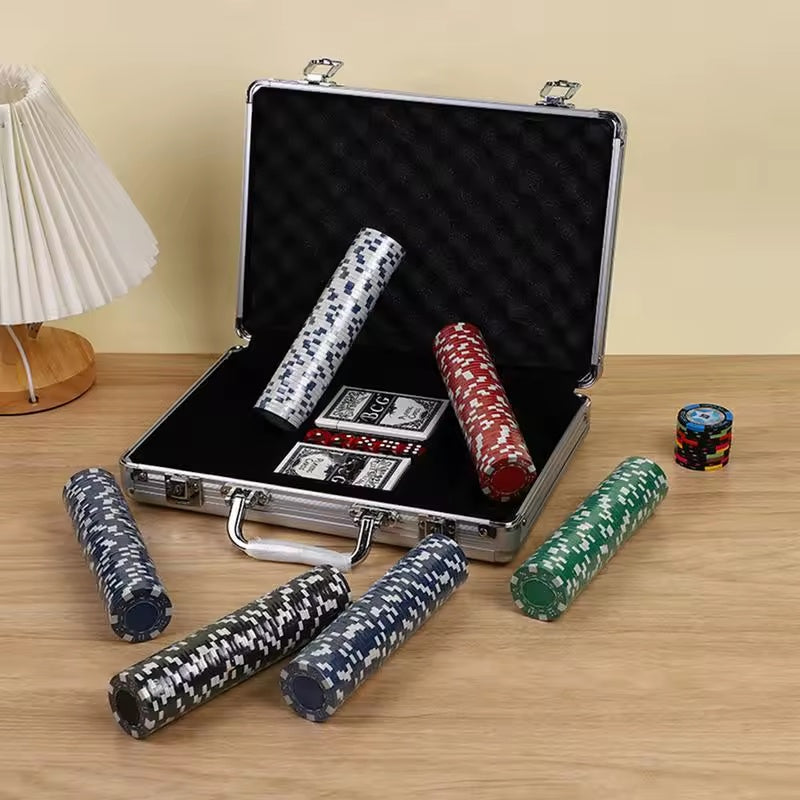 300pc poker game set with chips cards and aluminium case