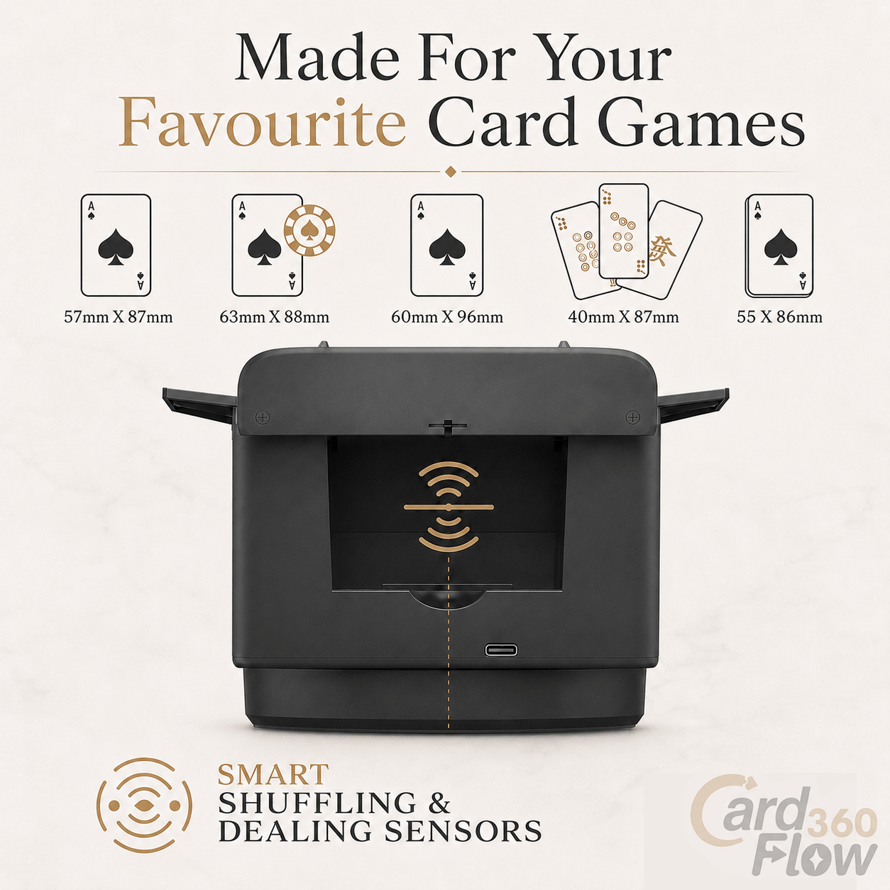 CardFlow360 Max shuffling a deck of cards automatically