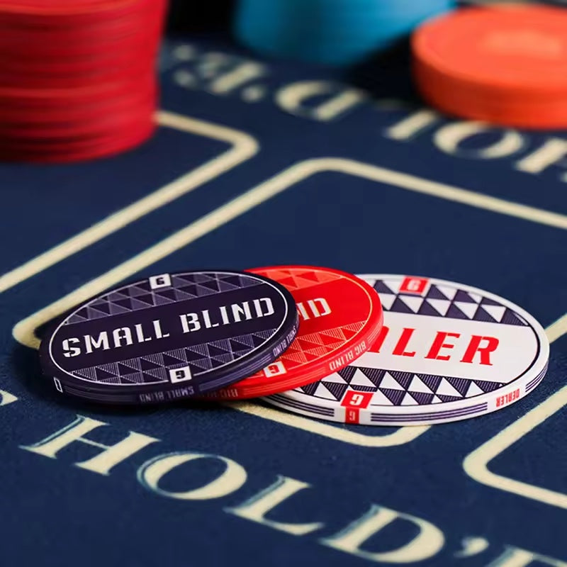 Dealer button with big blind and small blind buttons